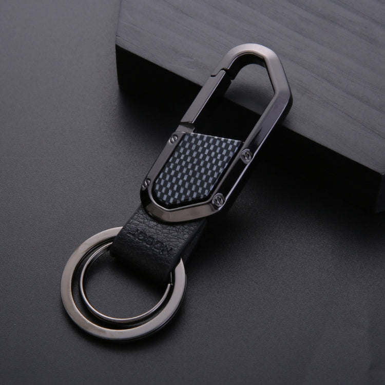 JOBON ZB-106A Business Men Metal Keychain Double Loop Car Pendant Keychain, ZB-106A