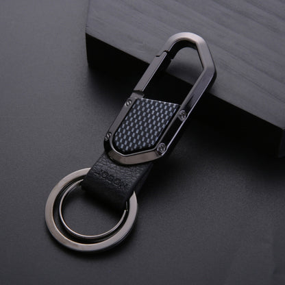 JOBON ZB-106A Business Men Metal Keychain Double Loop Car Pendant Keychain, ZB-106A