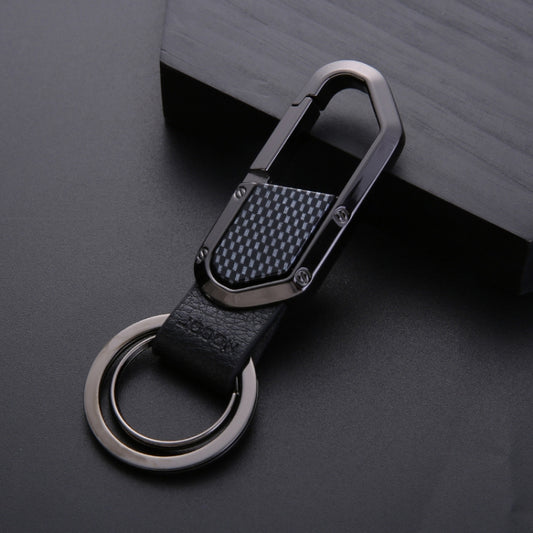 JOBON ZB-106A Business Men Metal Keychain Double Loop Car Pendant Keychain, ZB-106A