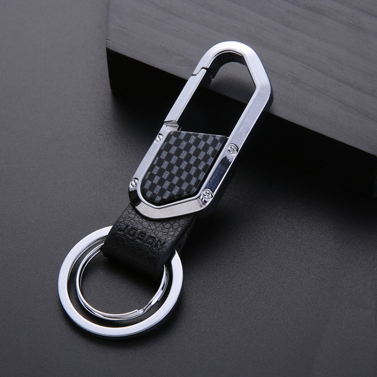 JOBON ZB-106A Business Men Metal Keychain Double Loop Car Pendant Keychain, ZB-106A