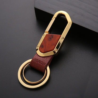 JOBON ZB-106A Business Men Metal Keychain Double Loop Car Pendant Keychain, ZB-106A