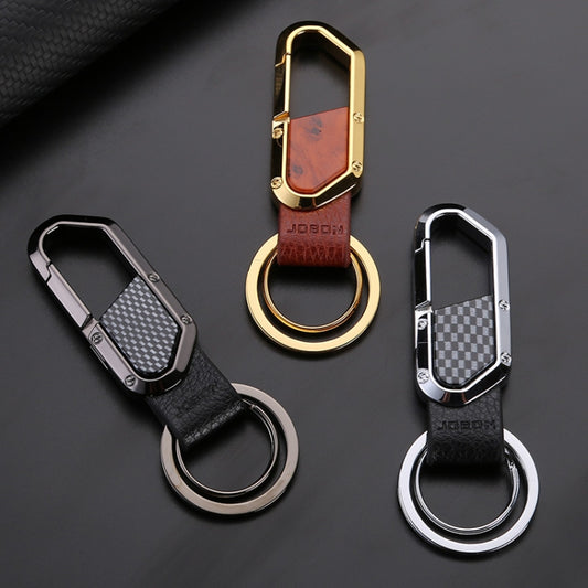 JOBON ZB-106A Business Men Metal Keychain Double Loop Car Pendant Keychain, ZB-106A