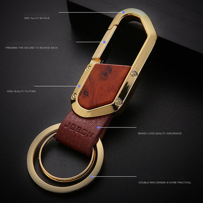 JOBON ZB-106A Business Men Metal Keychain Double Loop Car Pendant Keychain, ZB-106A