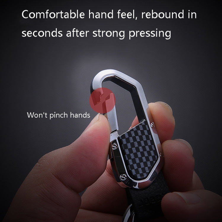 JOBON ZB-106A Business Men Metal Keychain Double Loop Car Pendant Keychain, ZB-106A