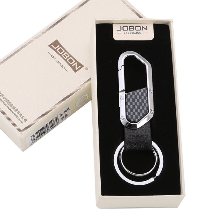 JOBON ZB-106A Business Men Metal Keychain Double Loop Car Pendant Keychain, ZB-106A