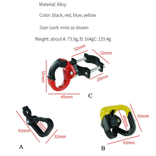 For Ninebot MAX G30 Scooter Accessories Aluminum Alloy Hook Rod Hook, Specification: Double Hook (Red Black)