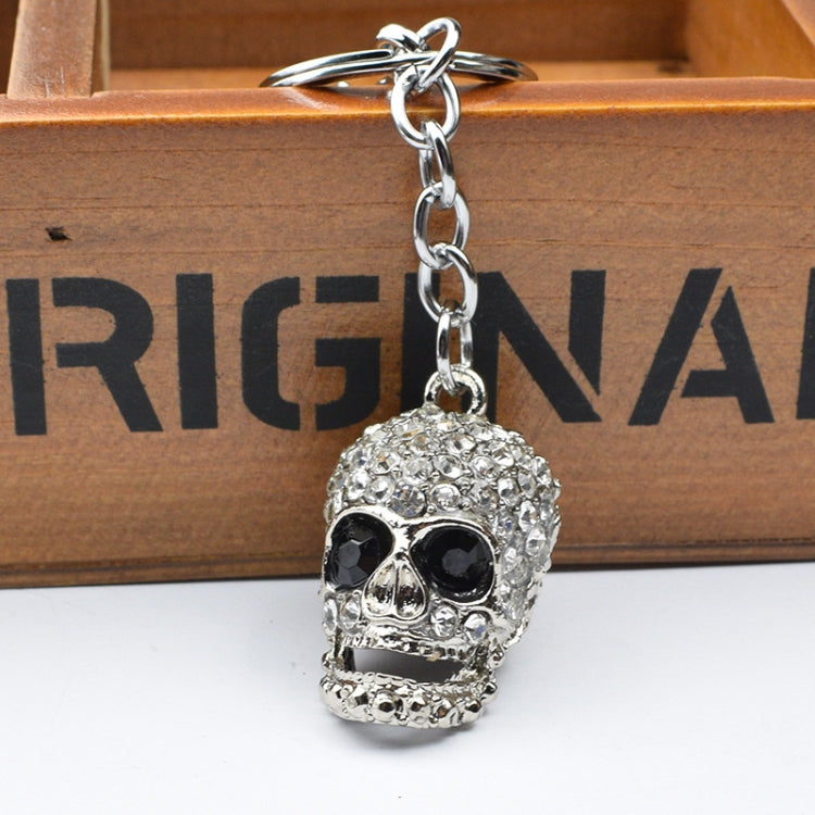 2 PCS Shining Skull Keychain Bag Hanging Jewelry, Diamond Skull Keychain
