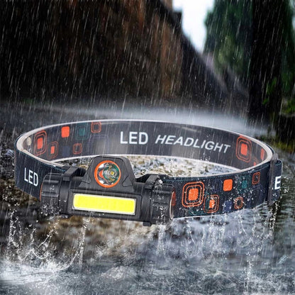 2 PCS 101 USB Rechargeable Headlight Glare Flashlight Magnet Camping Light Outdoor Fishing Light, Headlight + USB Cable, Headlight + Bicycle Frame + USB Cable