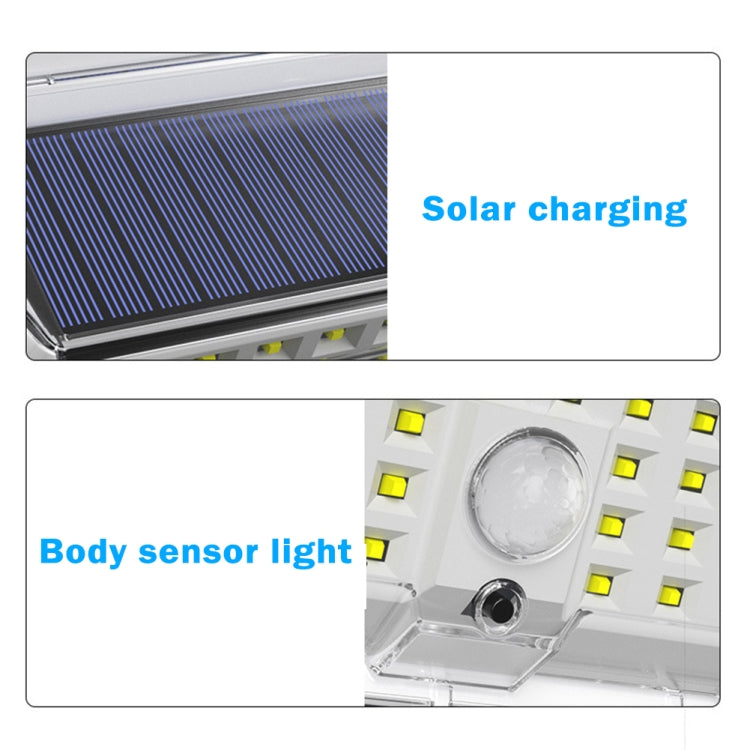 Solar Wall Light Garden Four-Sided Luminous Solar Light Human Body Induction Waterproof Outdoor Light, 90 LED