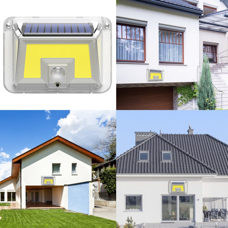 Solar Wall Light Garden Four-Sided Luminous Solar Light Human Body Induction Waterproof Outdoor Light, 90 LED