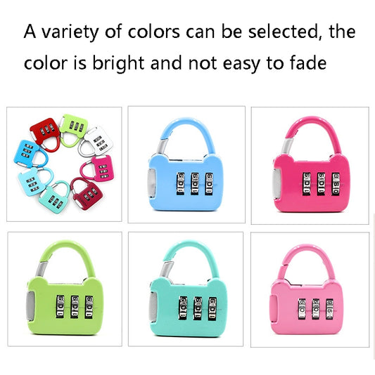 6 PCS Xmm-8007 Cartoon Cat Metal Digital Password Lock Mini Small Padlock, Mix Color Random Delivery