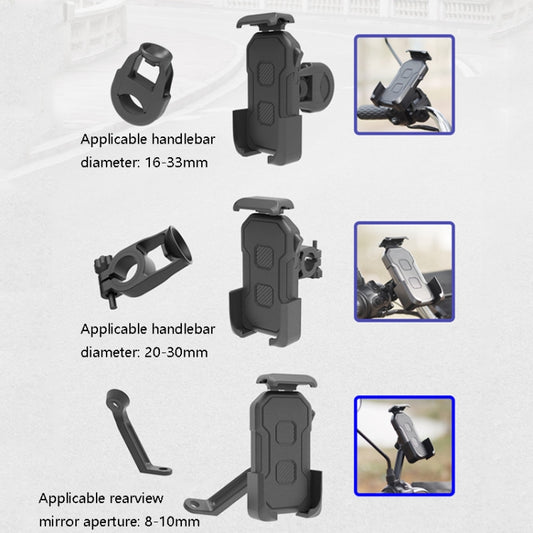 HW-68 Motorcycle Bicycle Navigation Mobile Phone Bracket, Style:, Round Handlebar, Rearview Mirror, U-shaped Handlebar