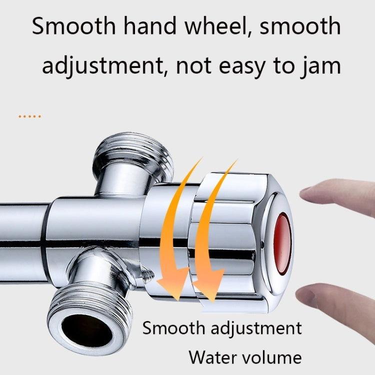 Stainless Steel Double Outlet Angle Valve Single Handle Double Control 1 In 2 Out Electroplating Wire Drawing Angle Valve, Plated, Drawing, Three Round Plated Cold Water, Three Round Plated Hot Water, Plum Wheel Plated Cold Water�����������������������...