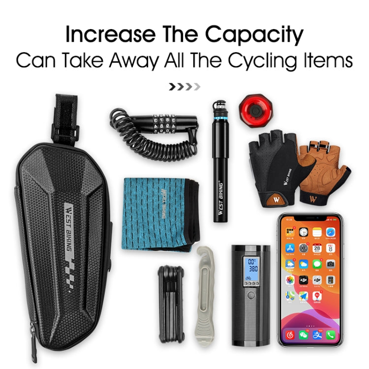 West Biking Cycling Tail Bag Bicycle Hard Shell Bag Quick Release Bracket Bag Silicone Non-Slip Large Capacity Tail Bag