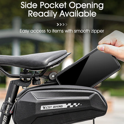 West Biking Cycling Tail Bag Bicycle Hard Shell Bag Quick Release Bracket Bag Silicone Non-Slip Large Capacity Tail Bag