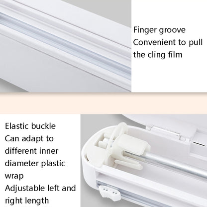 Suction Cup Type Cling Film Cutter Household Plastic Wrap Adjustable Storage Cutting Box