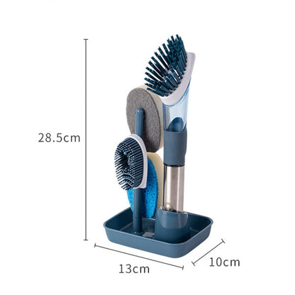 Kitchen Oil Dirty Pan Brush Can Add Detergent Sponge Brush Long Handle Cleaning Brush