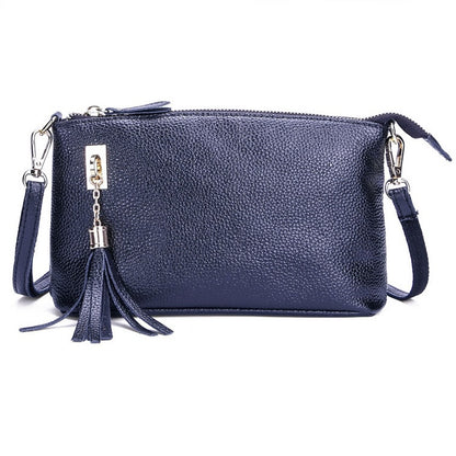 Ladies Fringed One-Shoulder Diagonal Bag Large-Capacity Casual Bag, Red, Navy Blue, Black, Brown, Deep Purple, Rose Red, Light Brown, Light Purple, Royal Blue