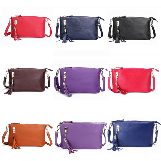 Ladies Fringed One-Shoulder Diagonal Bag Large-Capacity Casual Bag, Red, Navy Blue, Black, Brown, Deep Purple, Rose Red, Light Brown, Light Purple, Royal Blue