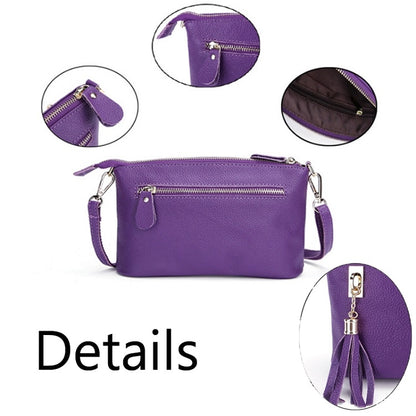 Ladies Fringed One-Shoulder Diagonal Bag Large-Capacity Casual Bag, Red, Navy Blue, Black, Brown, Deep Purple, Rose Red, Light Brown, Light Purple, Royal Blue