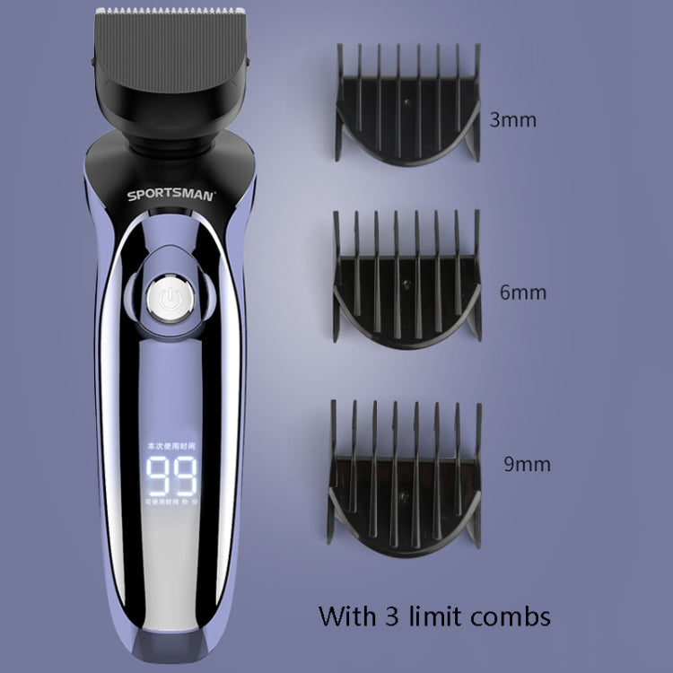 Sportsman SM-530 Electric Men Shaving Knife Multi-Function Base Charging Digital Water Washing Razor, US Plug