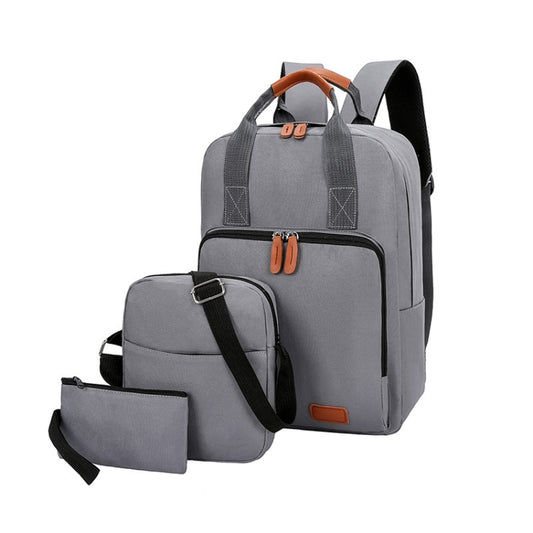 3 In 1 Travel Backpack Student School Bag USB Computer Backpack, light Grey, Blue, Black, Pink