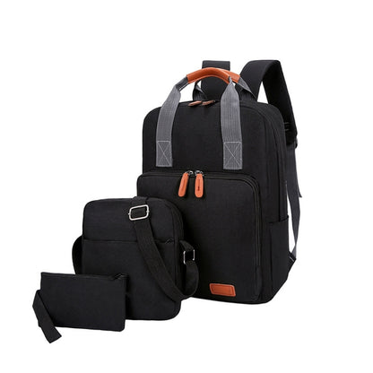 3 In 1 Travel Backpack Student School Bag USB Computer Backpack, light Grey, Blue, Black, Pink