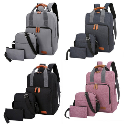 3 In 1 Travel Backpack Student School Bag USB Computer Backpack, light Grey, Blue, Black, Pink