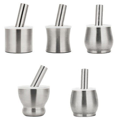 Kitchen 304 Stainless Steel Garlic Masher Spice Bean Nut Grinder, Straight Shape, Waist Shape, Drum Shape, Big Bowl Shape, Large Drum Shape