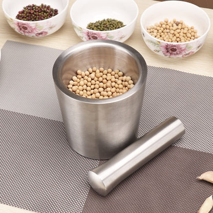 Kitchen 304 Stainless Steel Garlic Masher Spice Bean Nut Grinder, Straight Shape, Waist Shape, Drum Shape, Big Bowl Shape, Large Drum Shape
