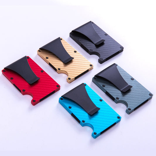 Carbon Fiber Wallet Metal RFID Bank Card Holder, Gray