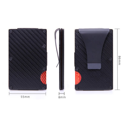 Carbon Fiber Wallet Metal RFID Bank Card Holder, Gray