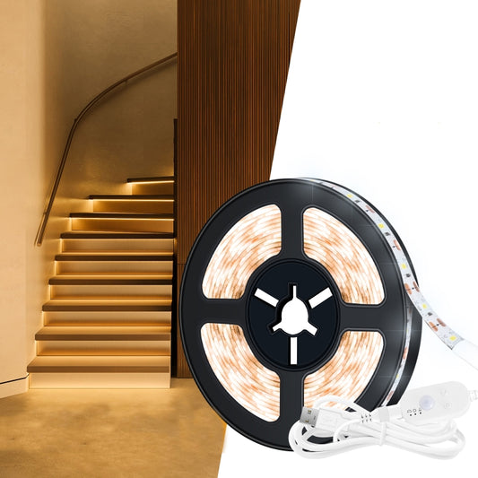 LED Light Strip USB Human Intelligent Induction Waterproof Light Strip 2835 Patch Cabinet Wardrobe Soft Light Strip, 0.5m, 1m, 2m, 3m, 4m, 5m