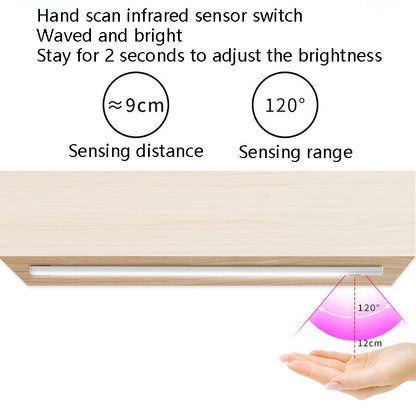 LED Induction Cabinet Lamp USB Smart Sensing Light Strip, 2 PCS 20cm, 30cm, 40cm, 50cm