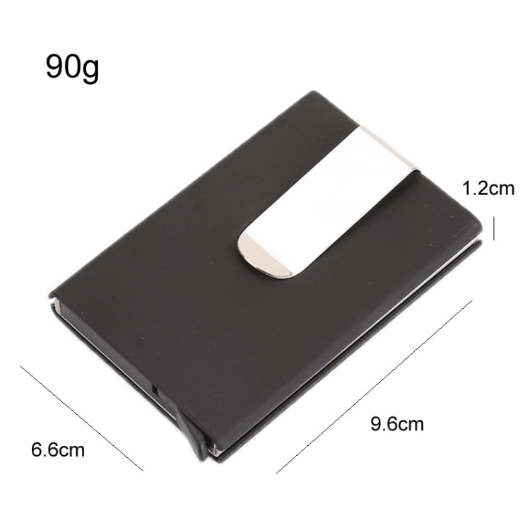 Aluminum Alloy Credit Card Case RFID Anti-Magnetic Metal Card Box, Microfiber Leather Black, Microfiber Leather Apricot
