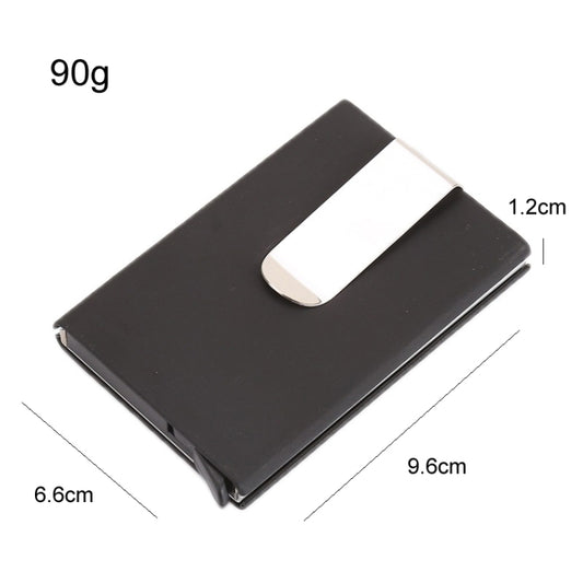 Aluminum Alloy Credit Card Case RFID Anti-Magnetic Metal Card Box, Microfiber Leather Black, Microfiber Leather Apricot