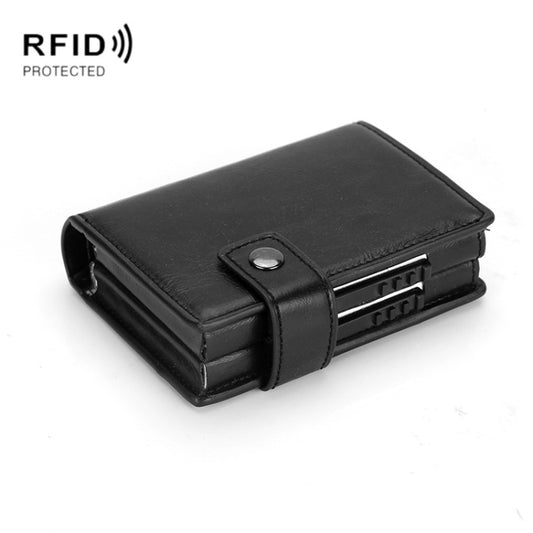 Dual Card Aluminum Alloy Card Box RFID Anti-Theft Wallet, Mad Horse Black, Carbon Fiber Pattern Black, Mad Horse Matte Brown, Mad Horse Matte Apricot, Crocodile Pattern Black, Crocodile Pattern  Coffee, Snake Pattern Gray