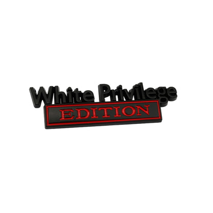 2 PCS Car Metal Leaf Board Car Logo White Privilege Edition Modified Car Body Sticker Sign, White Privilege