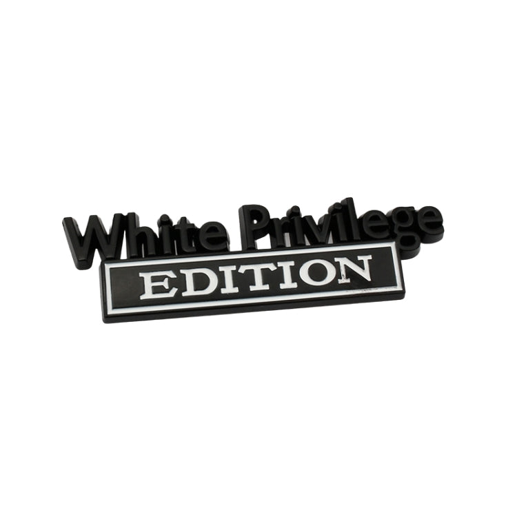 2 PCS Car Metal Leaf Board Car Logo White Privilege Edition Modified Car Body Sticker Sign, White Privilege