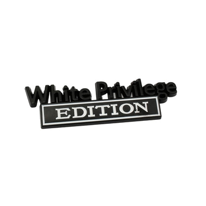 2 PCS Car Metal Leaf Board Car Logo White Privilege Edition Modified Car Body Sticker Sign, White Privilege