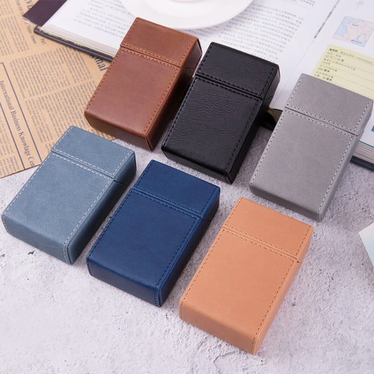PU Leather Business Portable Cigarette Case, Black, Navy Blue, Light Blue, Gray, Brown /Apricot, Brown
