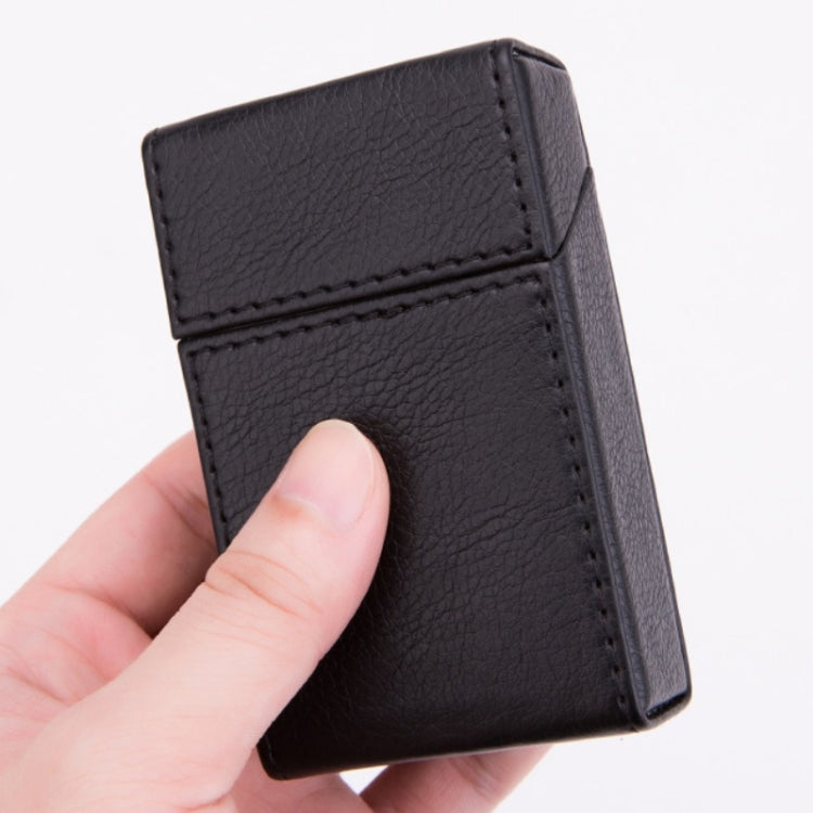 PU Leather Business Portable Cigarette Case, Black, Navy Blue, Light Blue, Gray, Brown /Apricot, Brown