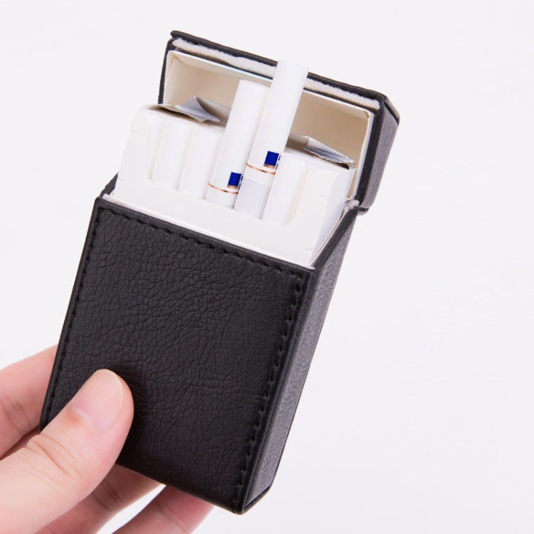 PU Leather Business Portable Cigarette Case, Black, Navy Blue, Light Blue, Gray, Brown /Apricot, Brown