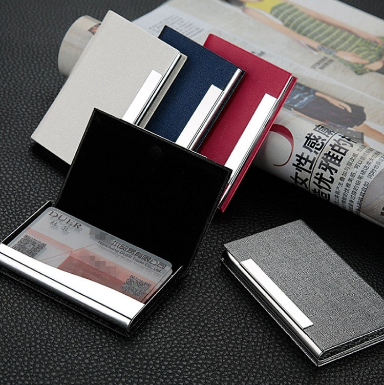 Stainless Steel Business Card Holder, Red, Blue, Black, Brown, White, Gray, Bronze