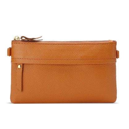 Ladies One-Shoulder Diagonal Mobile Phone Coin Purse, Red, Navy Blue, Black, Ink, Lake Blue, Khaki, Jujube Red, Orange, Brown