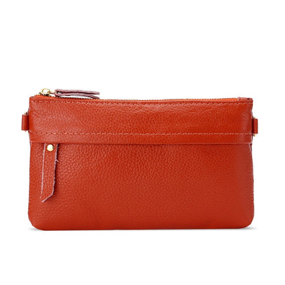 Ladies One-Shoulder Diagonal Mobile Phone Coin Purse, Red, Navy Blue, Black, Ink, Lake Blue, Khaki, Jujube Red, Orange, Brown
