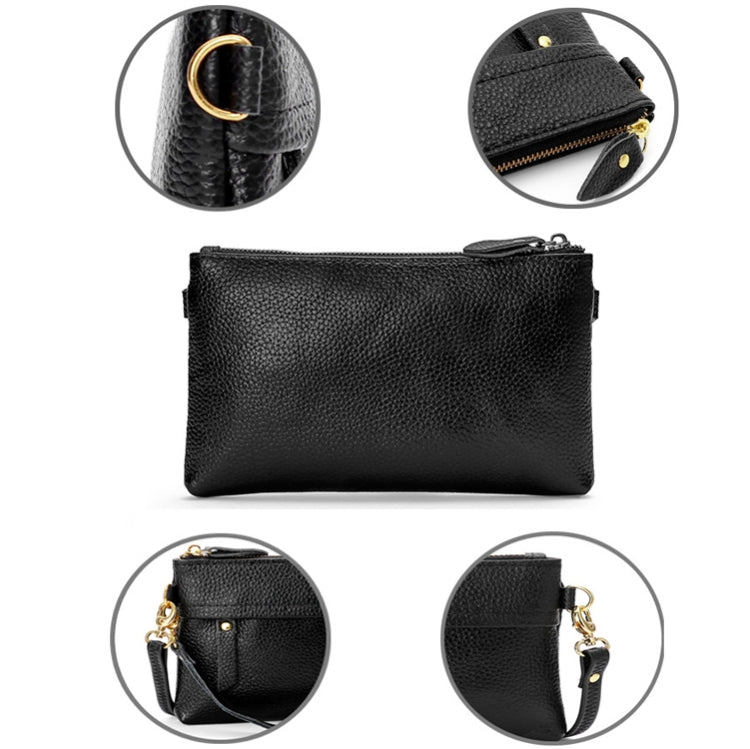 Ladies One-Shoulder Diagonal Mobile Phone Coin Purse, Red, Navy Blue, Black, Ink, Lake Blue, Khaki, Jujube Red, Orange, Brown
