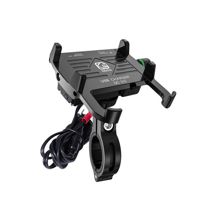 Kewig M6-S 12V Motorcycle Waterproof Aluminum Alloy Mobile Phone Bracket With QC3.0 Fast Charging, M6-S(Black), M6-S(Blue), M6-S(Red), M6-S(Silver)