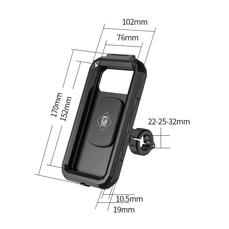 Kewig Bicycle Motorcycle Waterproof Box Mobile Phone Bracket Riding Touch Mobile Phone Fixed Seat, Small Handlebar Installation, Large Handlebar Installation
