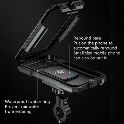 Kewig Bicycle Motorcycle Waterproof Box Mobile Phone Bracket Riding Touch Mobile Phone Fixed Seat, Small Handlebar Installation, Large Handlebar Installation